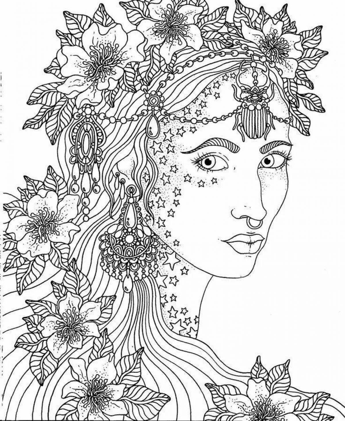 Amazing maria troll coloring page