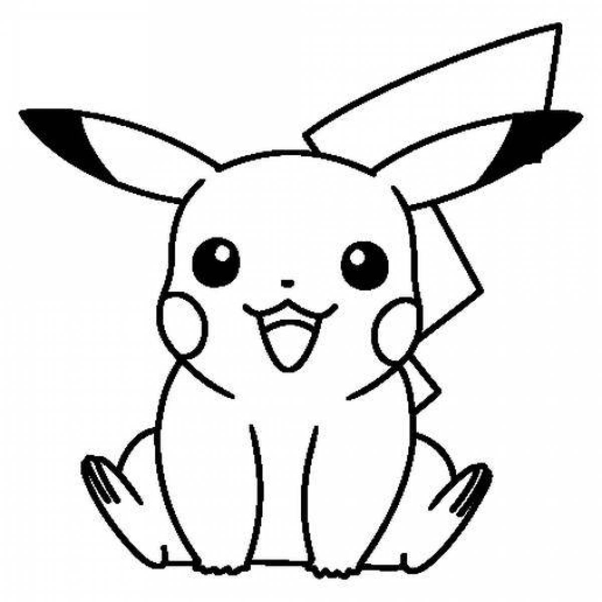 Coloring page adorable pikachu