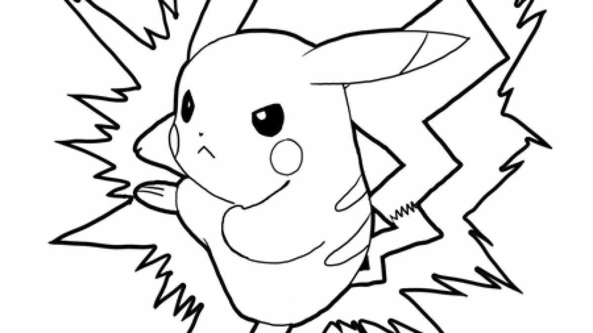 Coloring book pikachu with bubbles