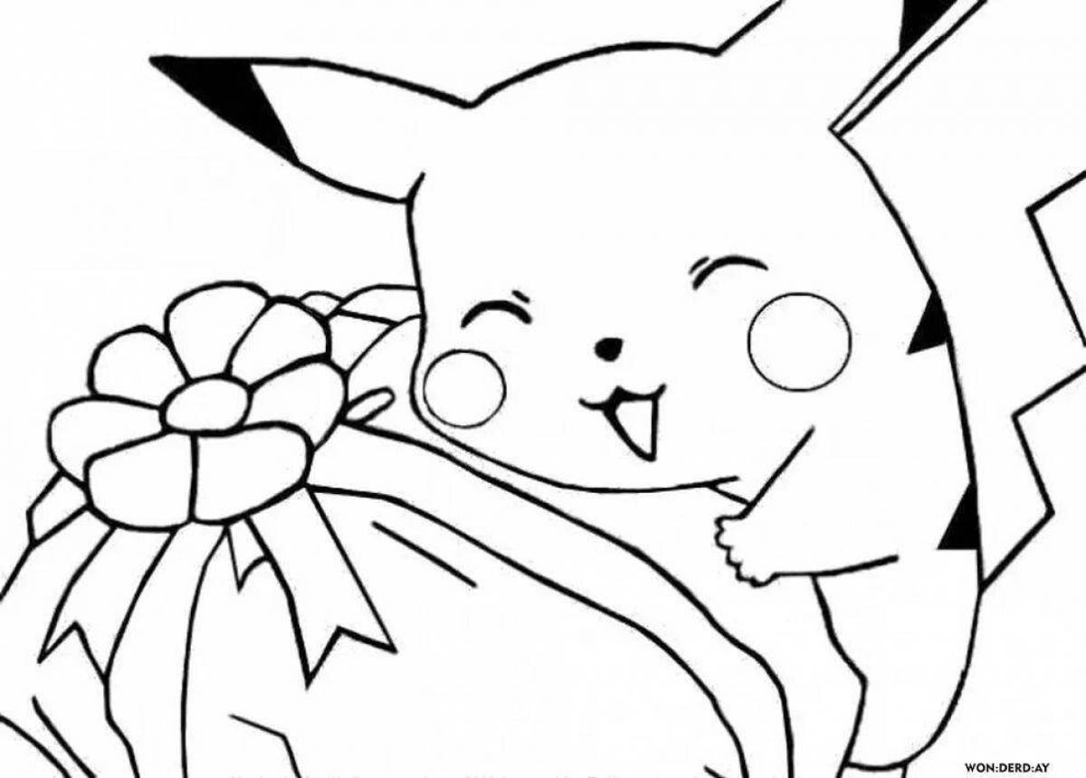 Blissful pikachu coloring book