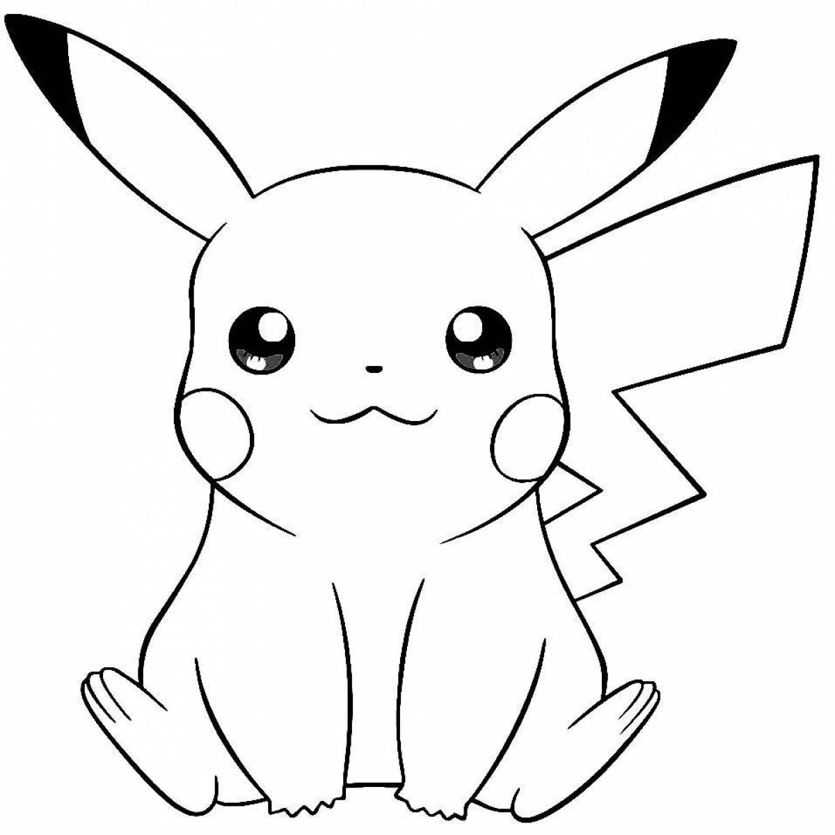 Glittering Pikachu coloring page