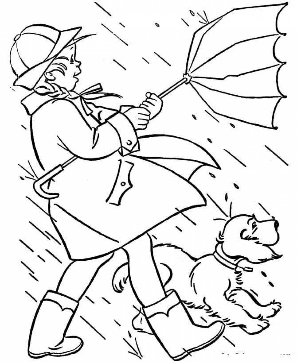 Colorful wind coloring page