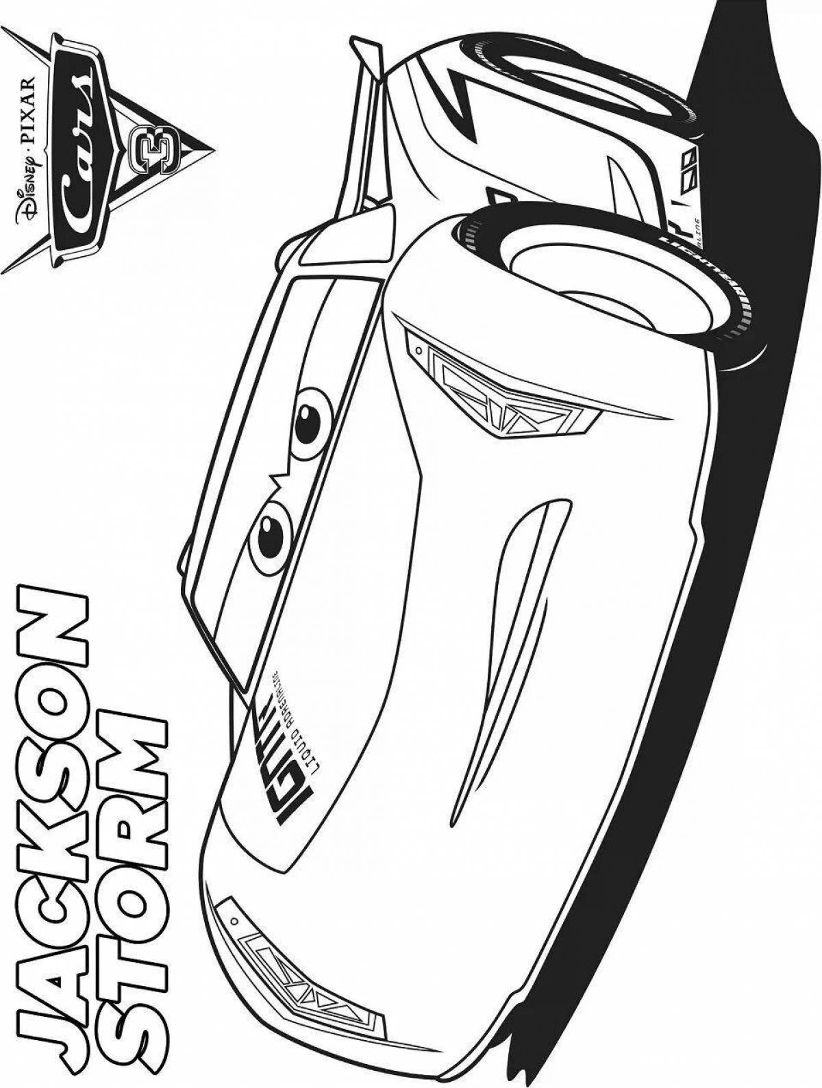 Jackson storm's playful coloring page