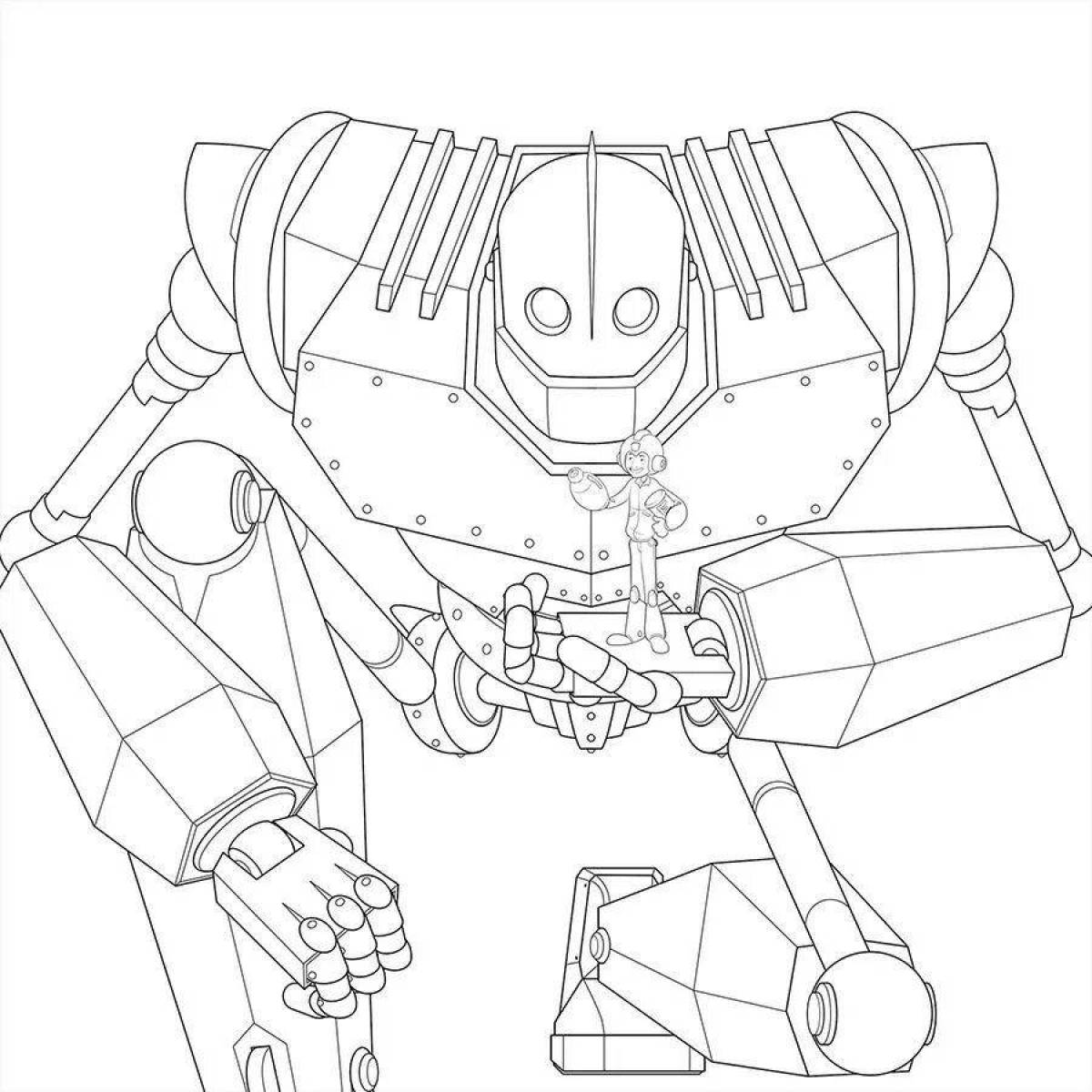 Monumental steel giant coloring page
