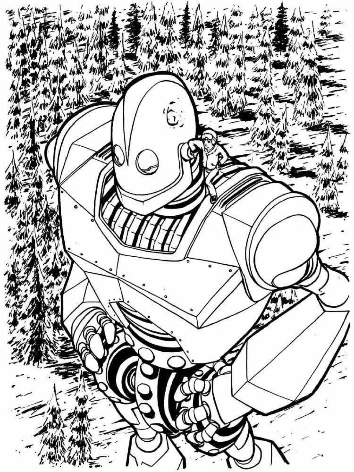 Glowing steel giant coloring page
