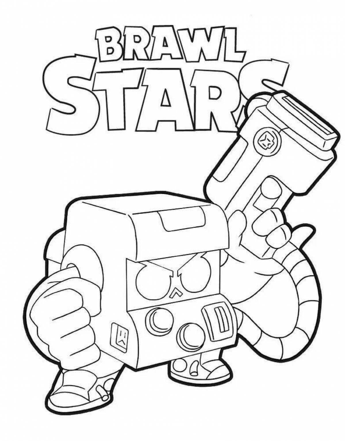 Coloring page star with shining eyebrows