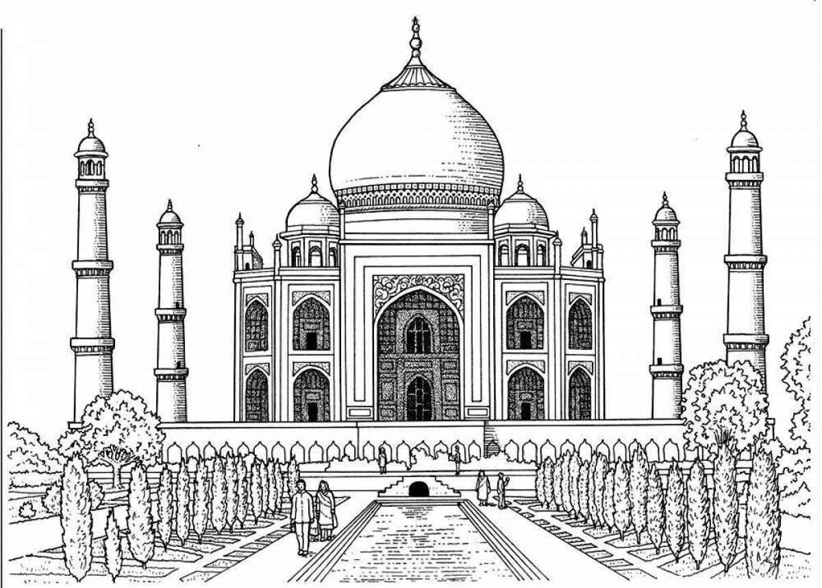 Luxury Taj Mahal coloring page