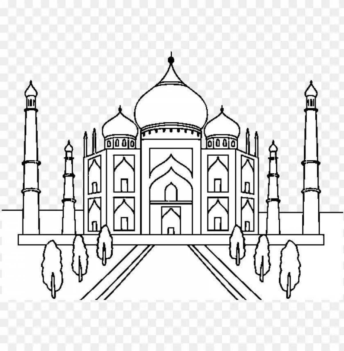 Grand Taj Mahal Coloring Page