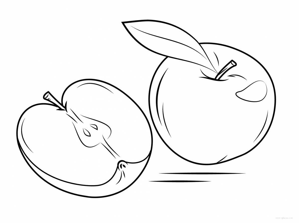 Радостный рисунок яблока