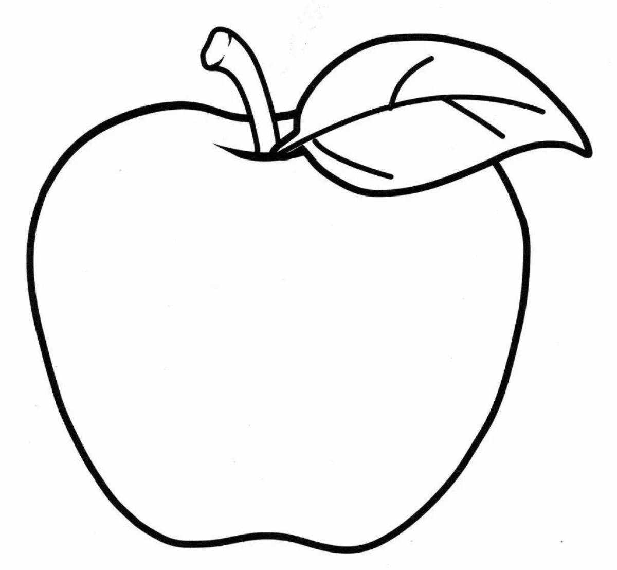 Playful apple coloring page