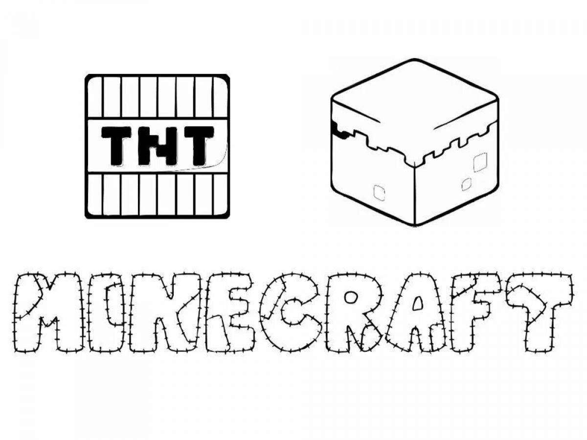 Игривая страница раскраски блоков minecraft