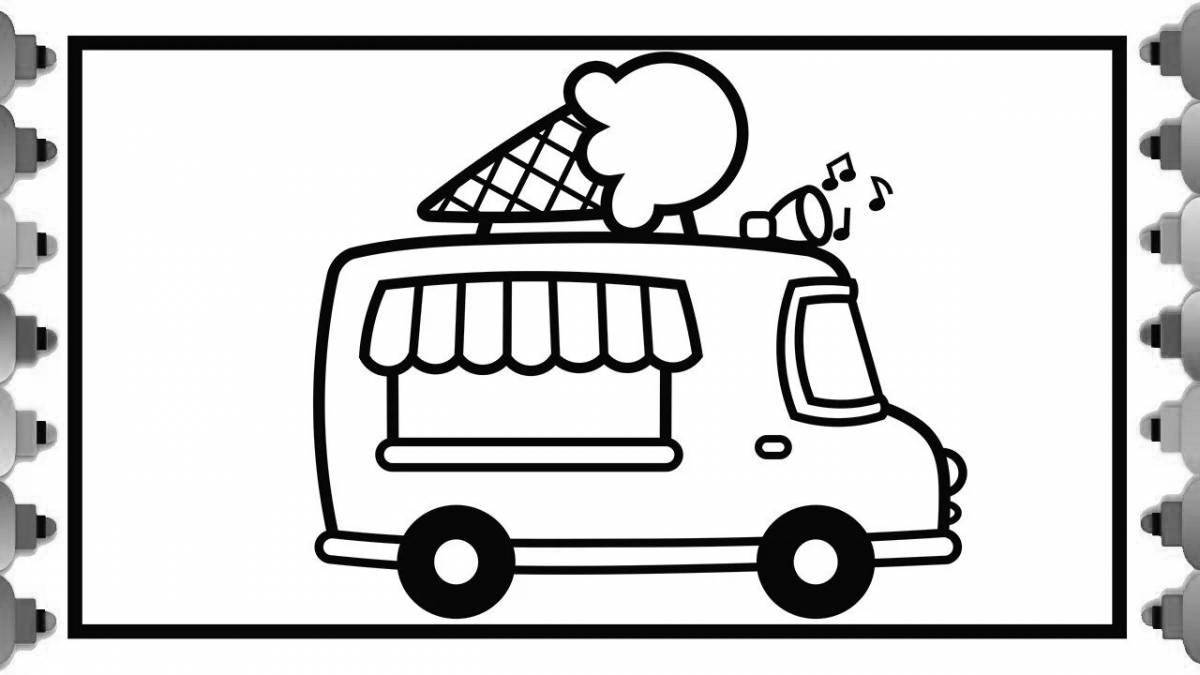 Radiant coloring page ice cream man