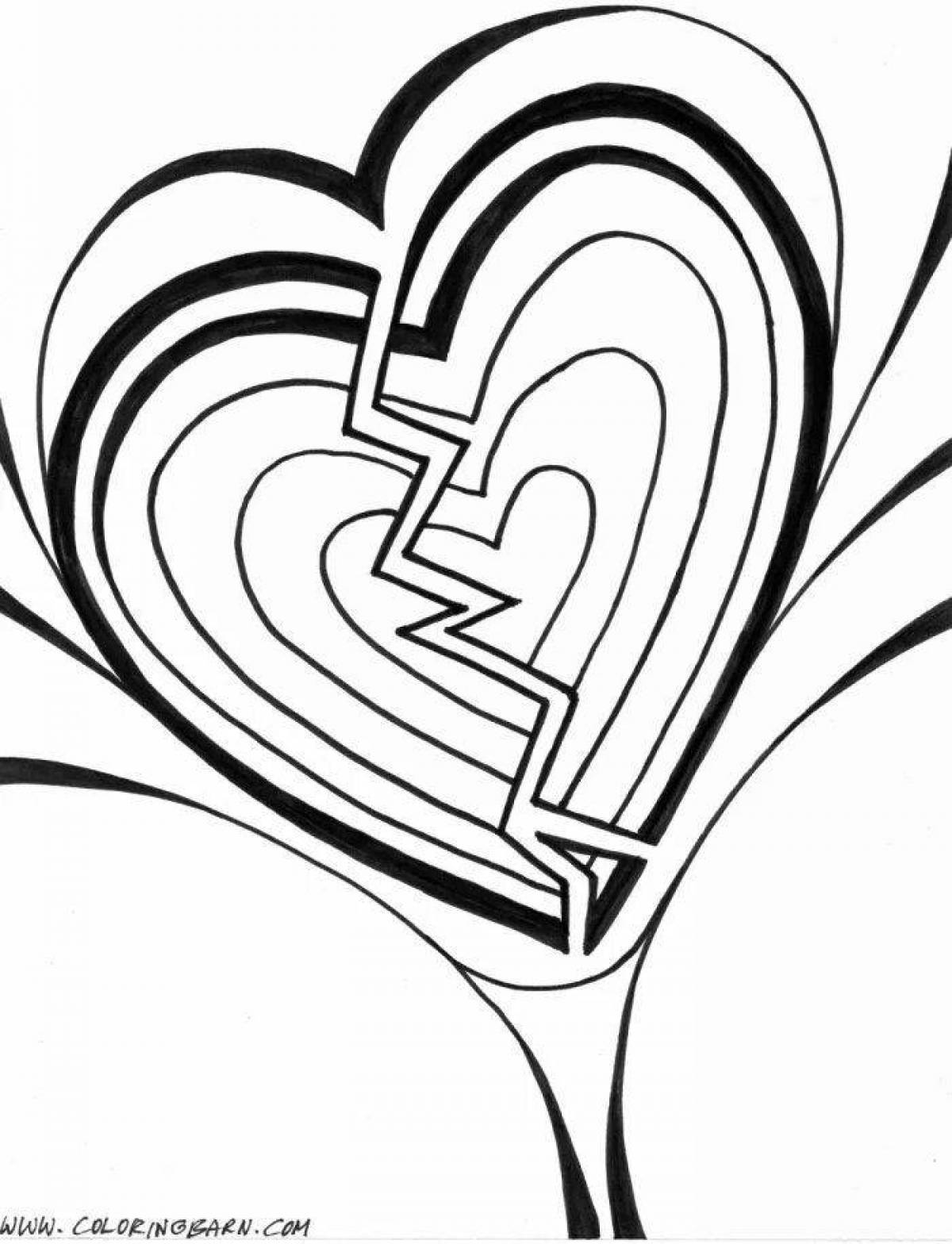 Great broken heart coloring page