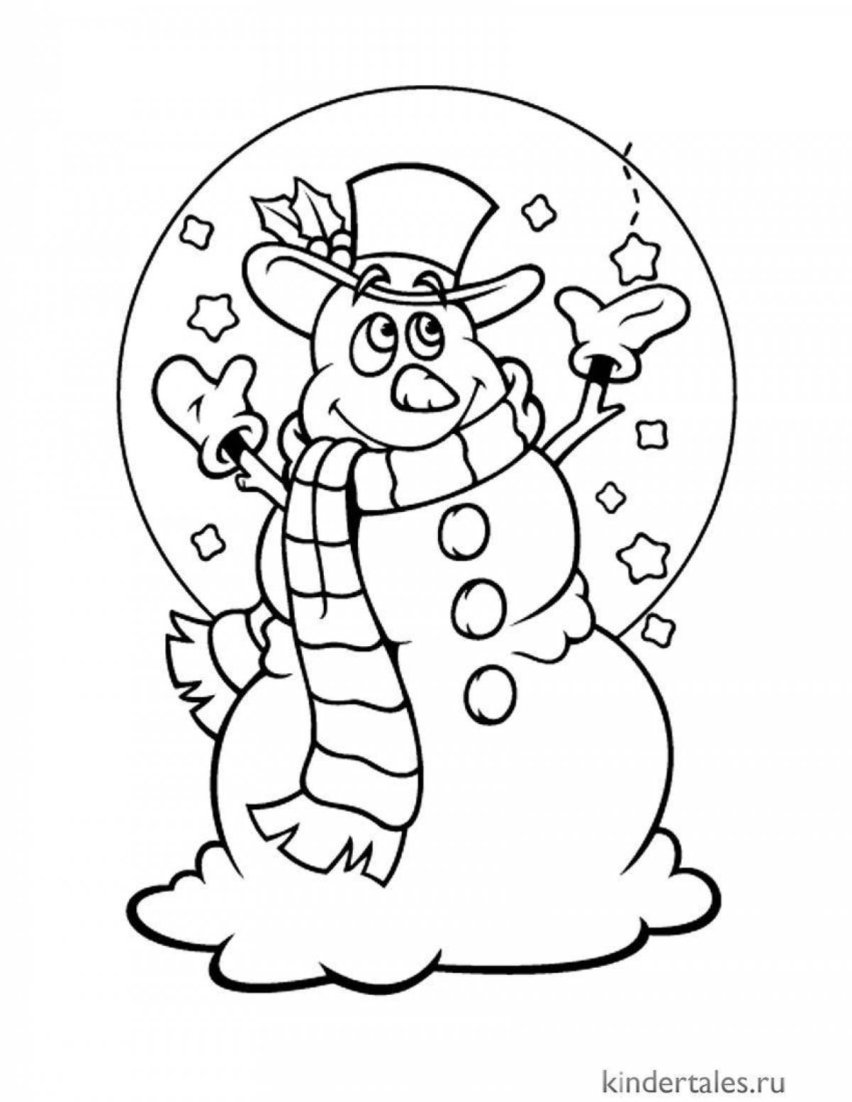 Adorable funny snowman coloring book