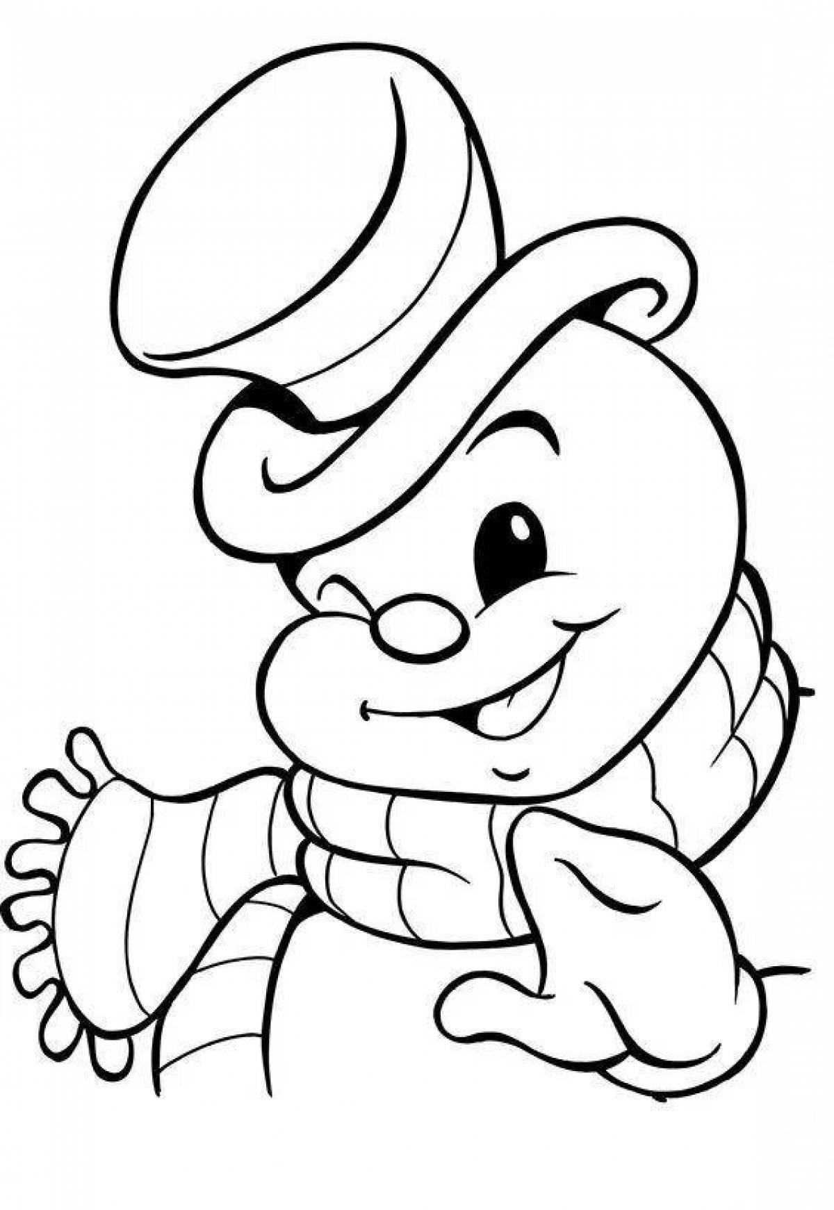 Vivacious coloring page funny snowman