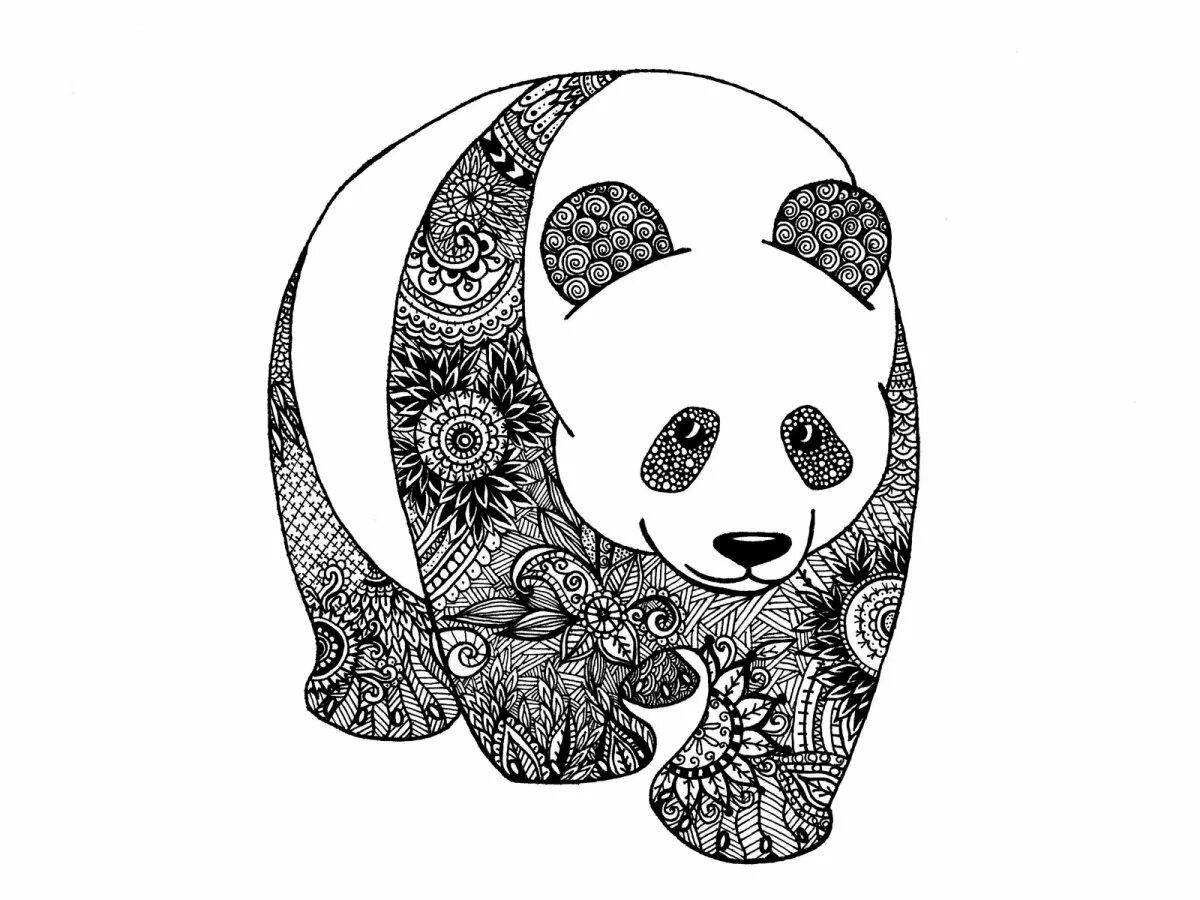 Calming panda antistress coloring book