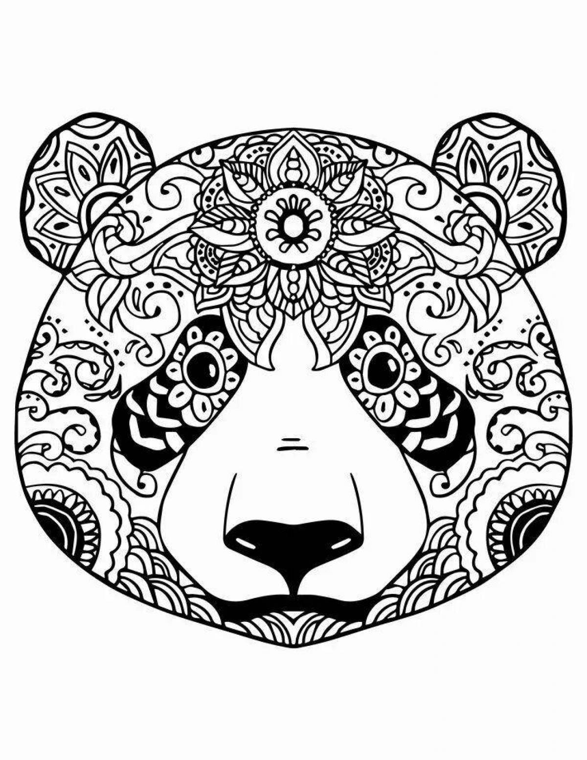 Блаженная раскраска антистресс панда
