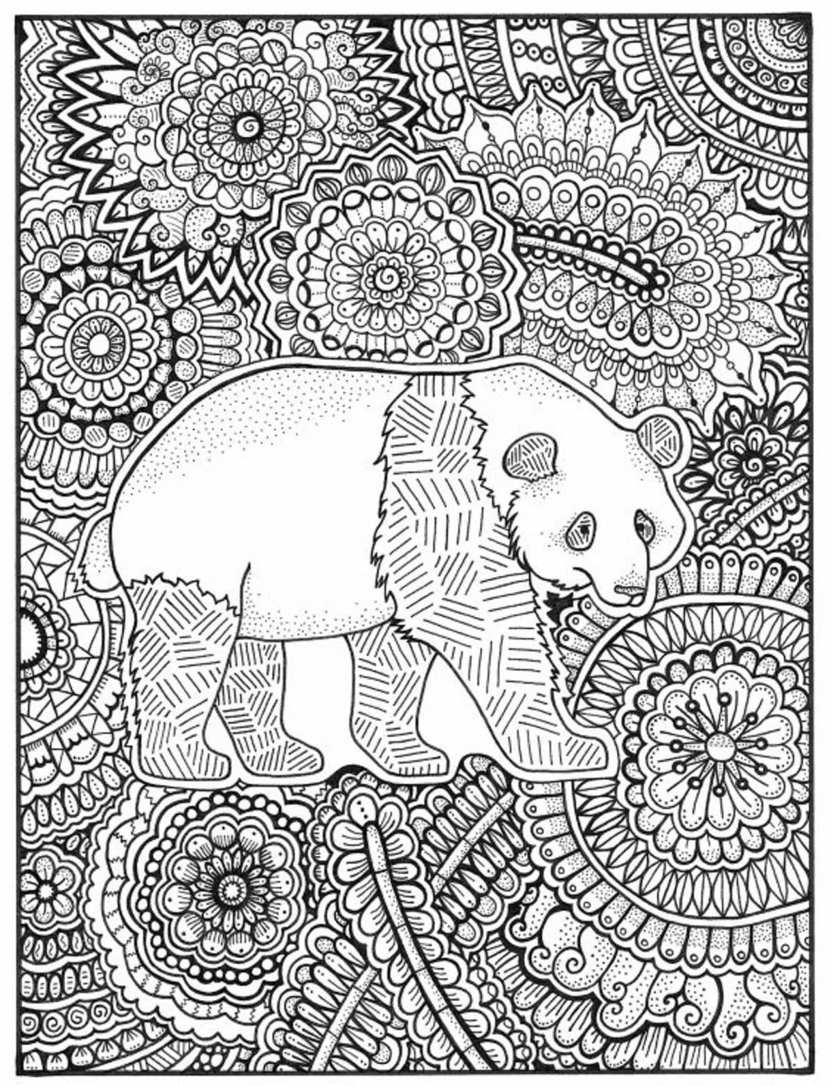 Radiant coloring antistress panda
