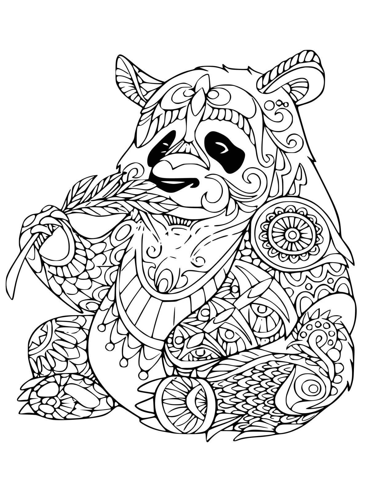Majestic panda antistress coloring book