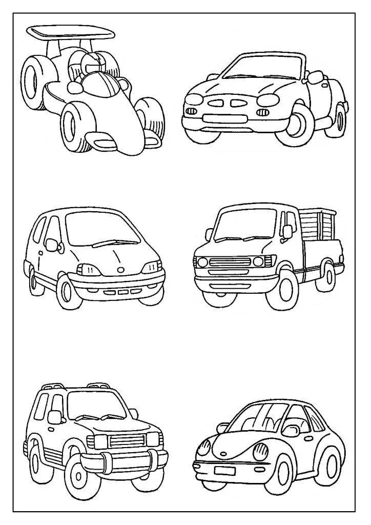 Playful cars coloring page