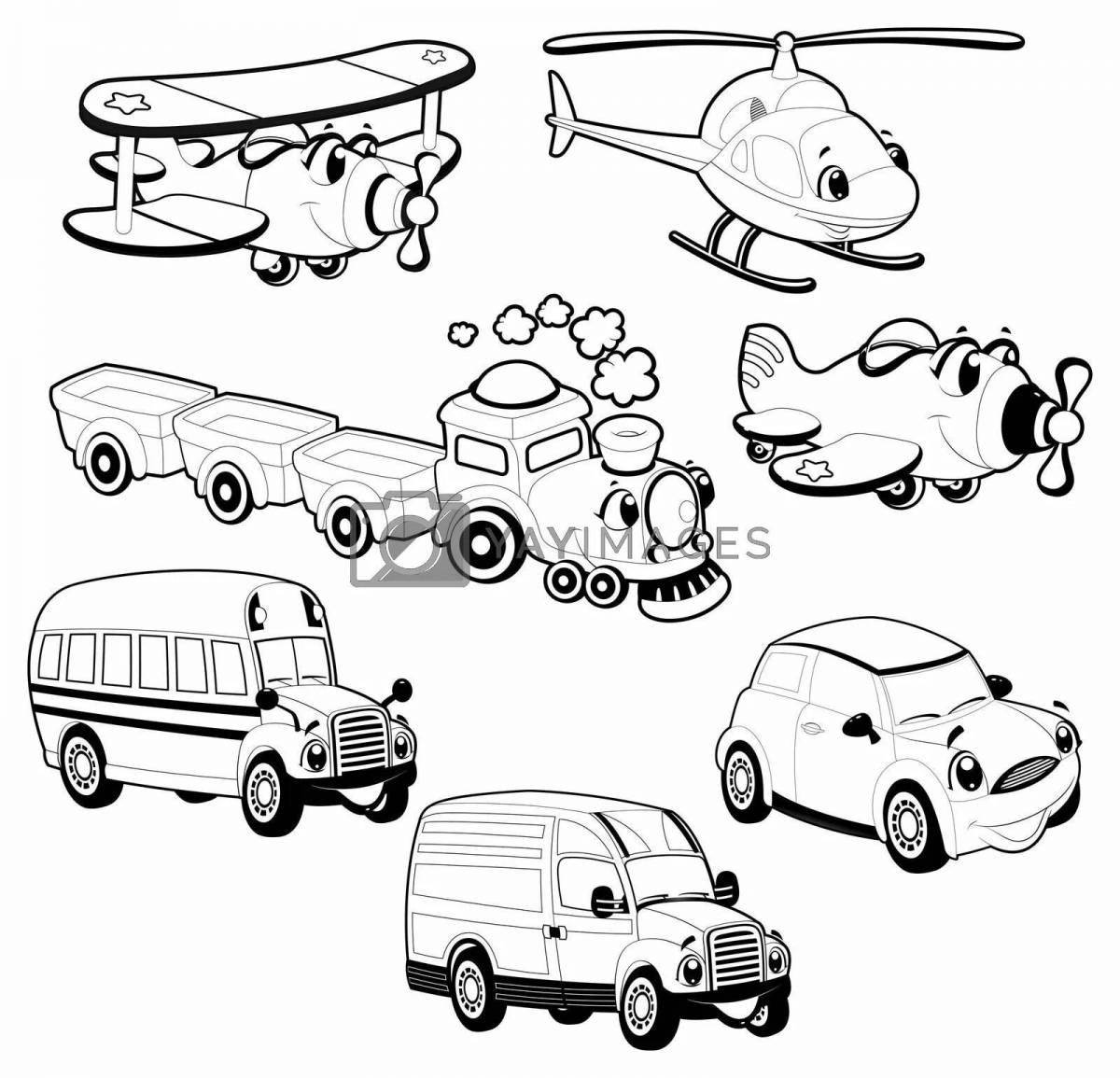 Colorful cars coloring book