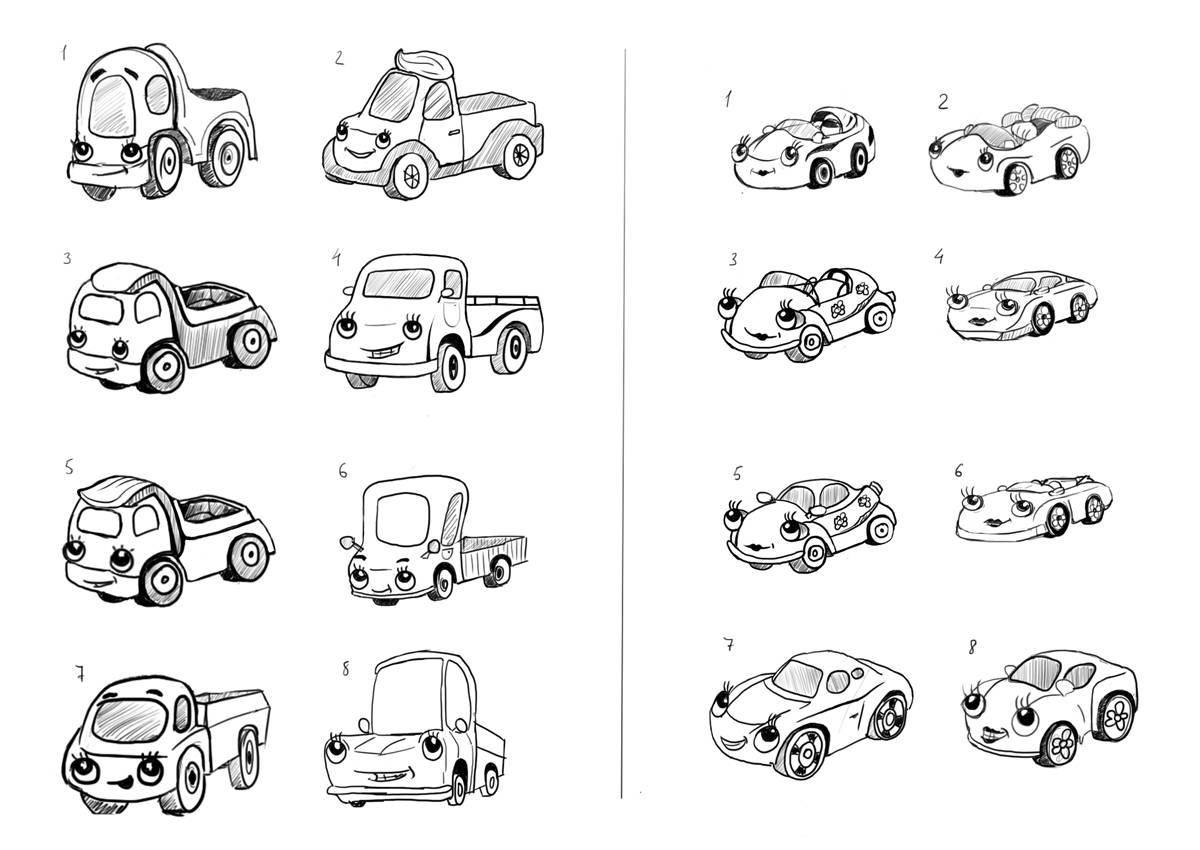 Crazy cars coloring page