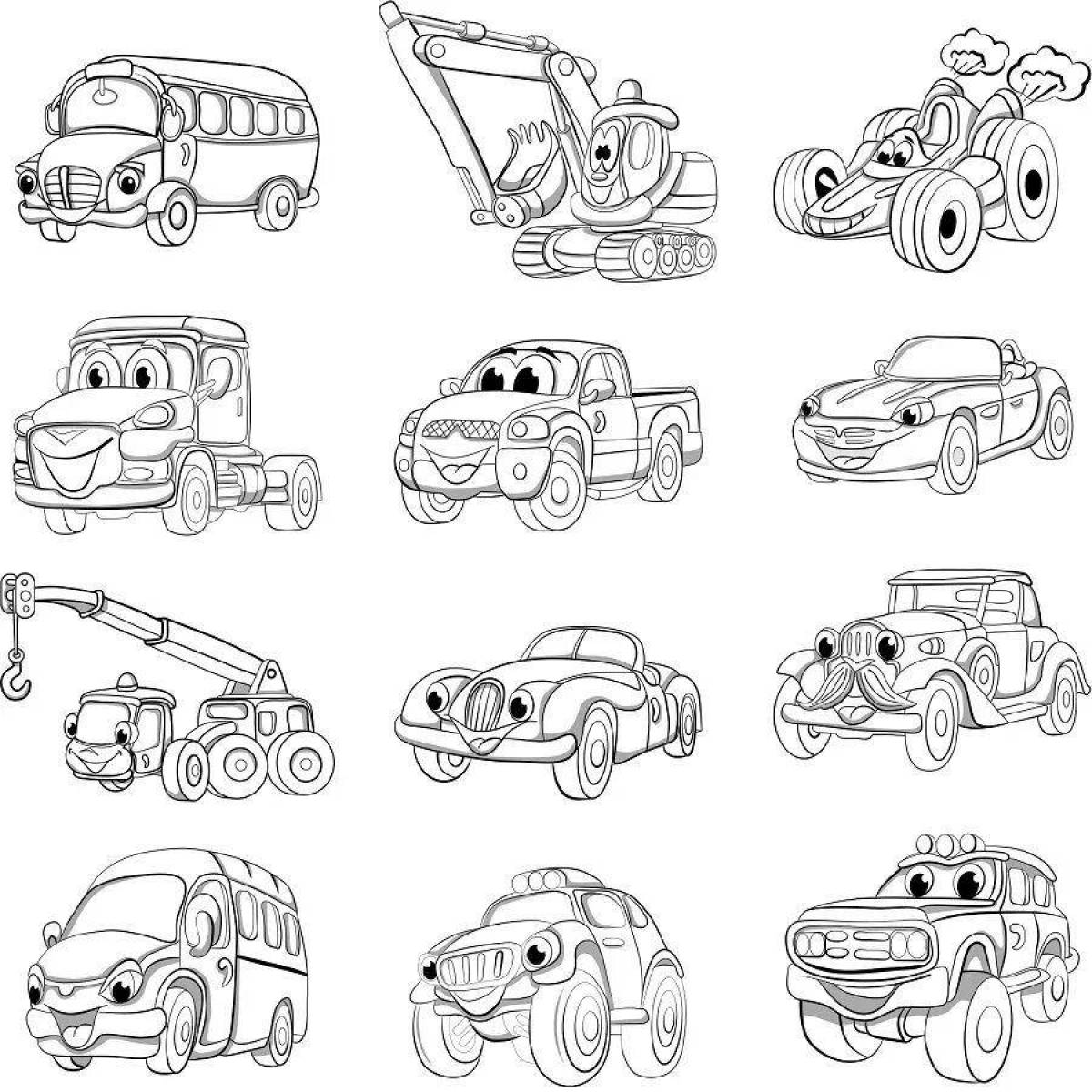 Color-mania cars coloring page