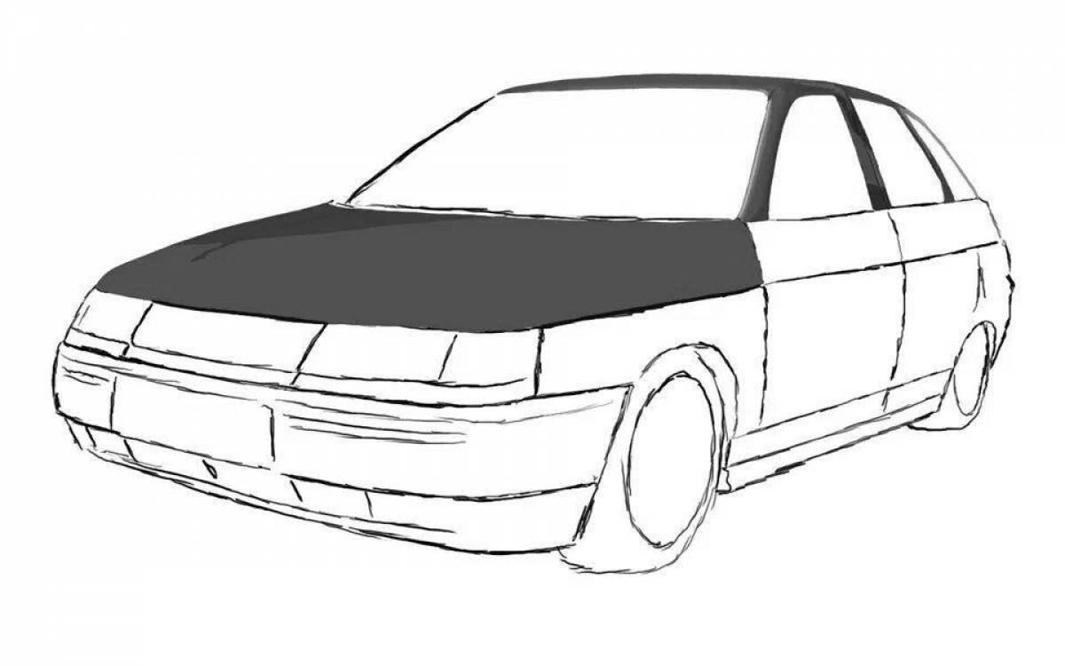 Funny vaz 2112 coloring picture