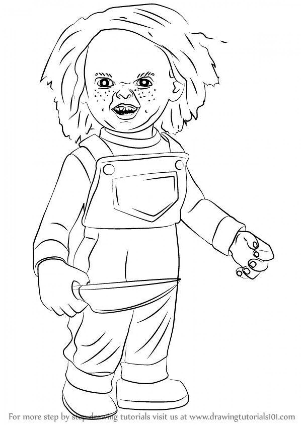 Chucky doll coloring page