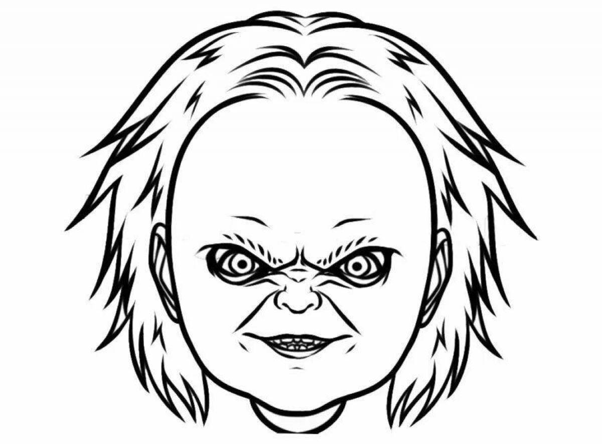 Fancy chucky doll coloring book