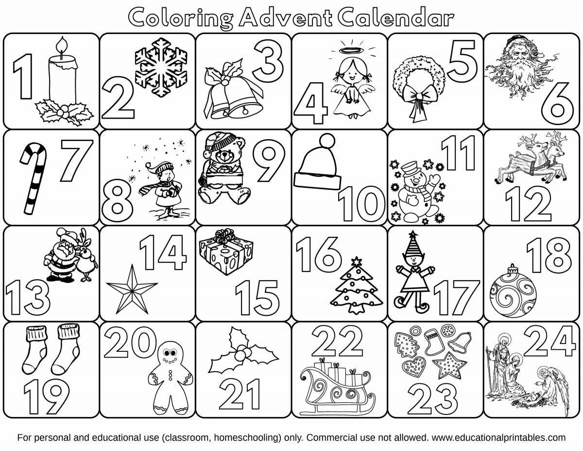 Generous coloring advent calendar