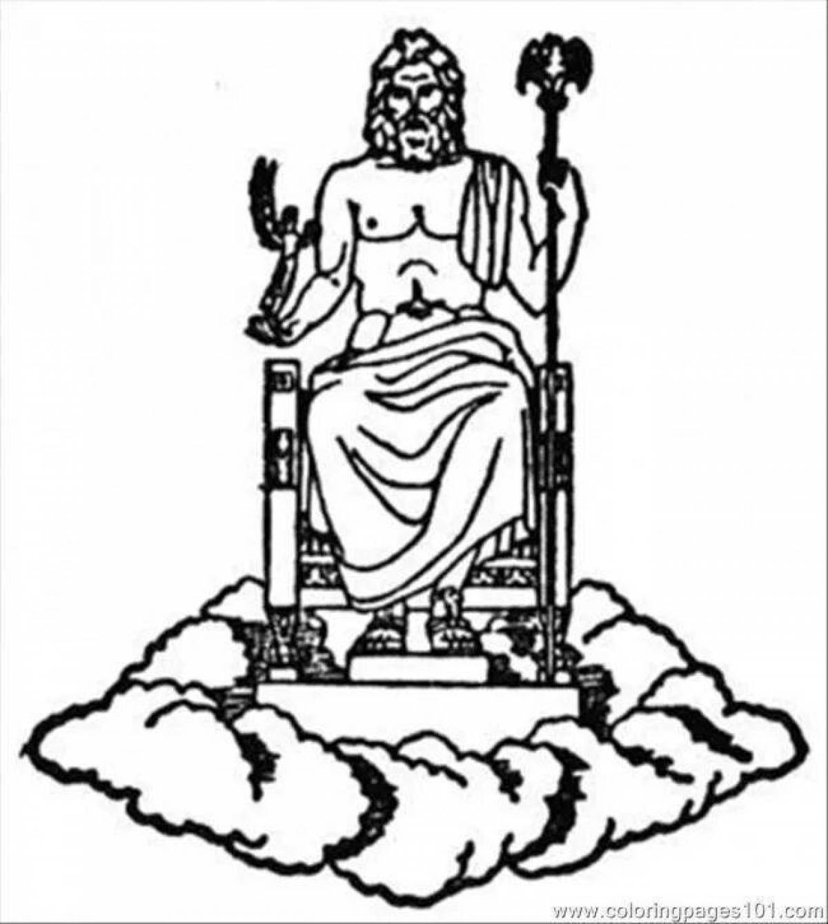 Статуя Зевса в Олимпии черно белая