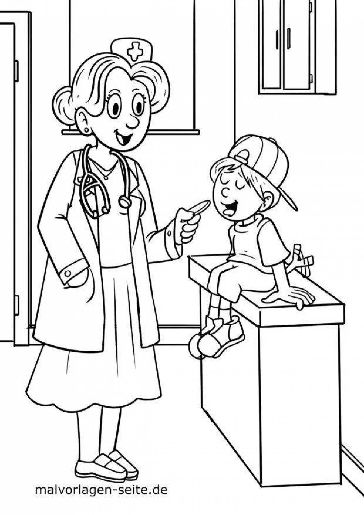 Раскраска профессия врач для детей