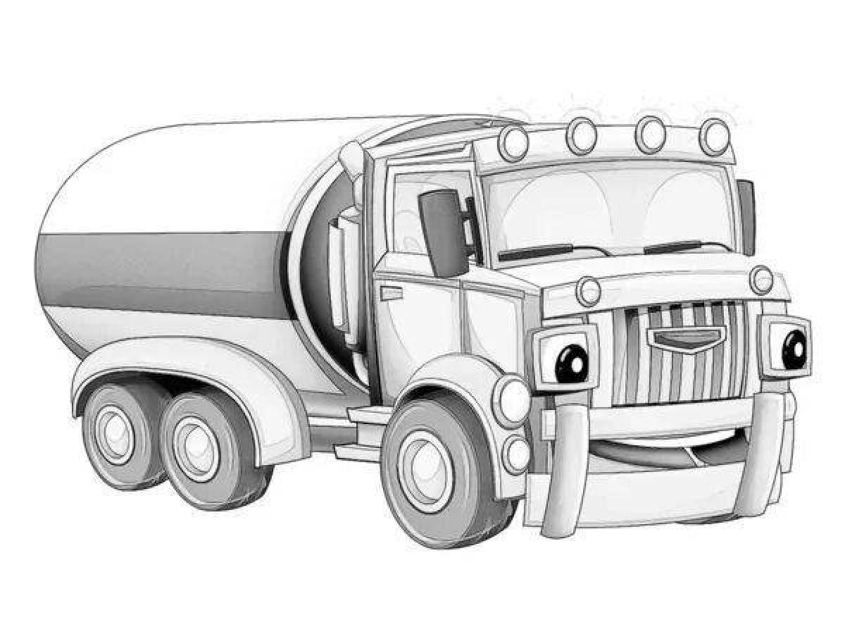 Раскраска грузовые машины бензовоз