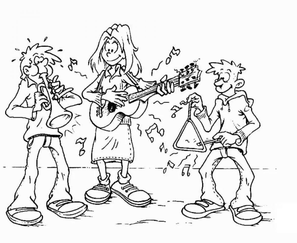 Музыка персонажи поют музыку. Раскраска музыкант. Музыкальные раскраски для детей. Рисунок на музыкальную тему. Музыкант рисунок.