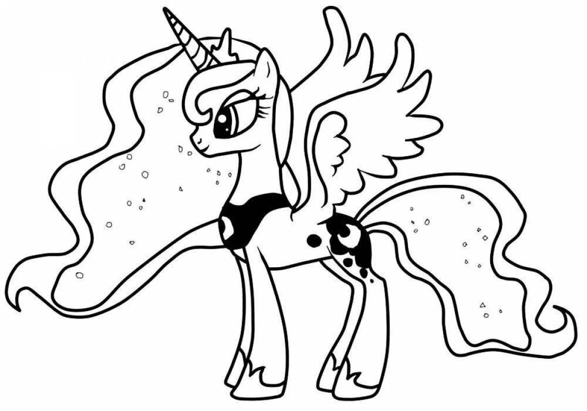 Раскраска my little Pony Лунная пони