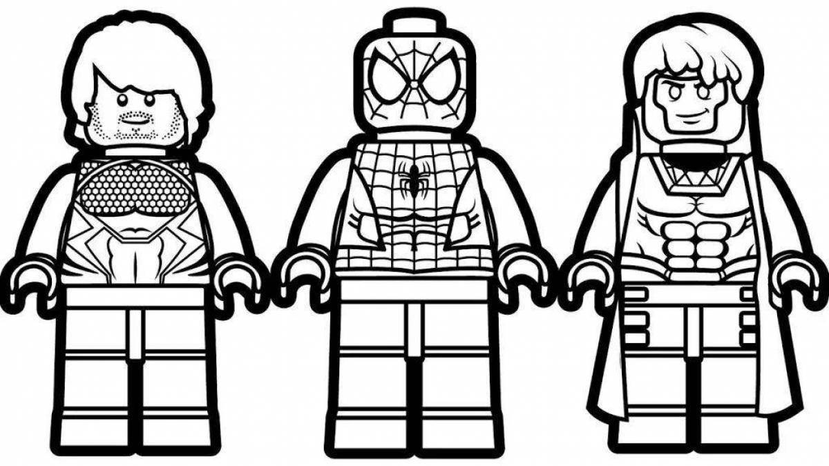 Lego glowing superheroes coloring page