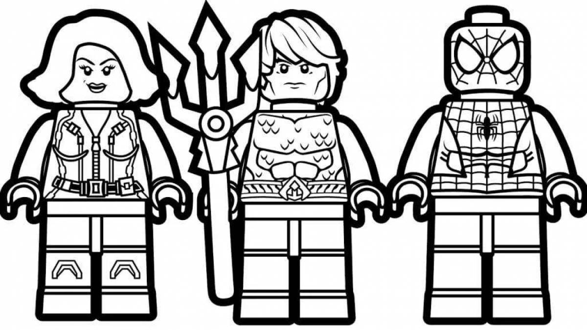 Lego superheroes animated coloring pages