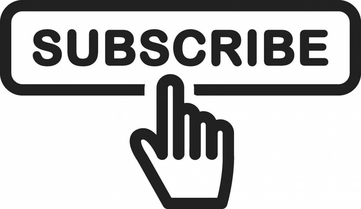Glitter Subscribe Button Coloring Page