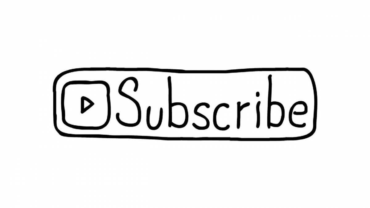 Exquisite subscribe button coloring page