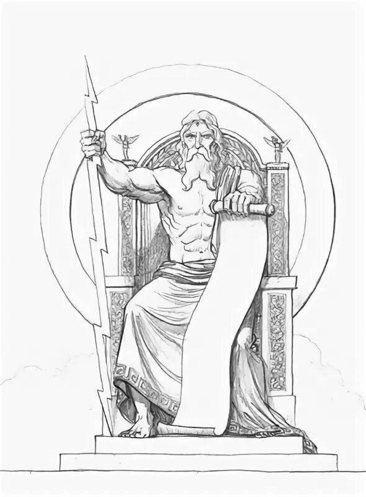 Royal coloring of god zeus