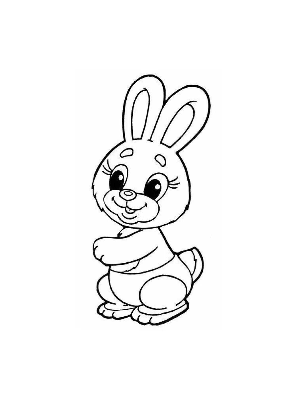 Очаровательный маленький кролик раскраска