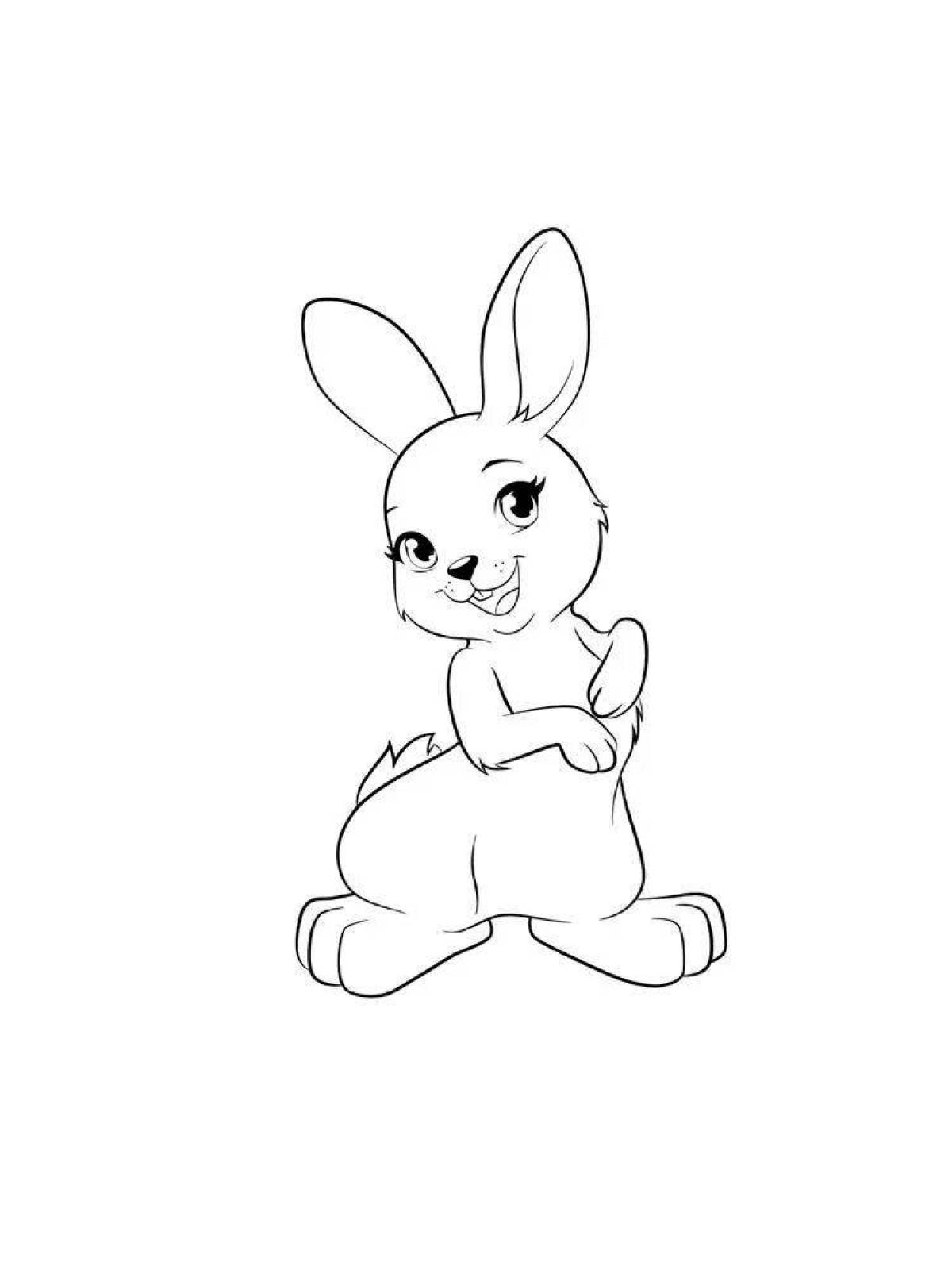 Coloring page dainty little rabbit