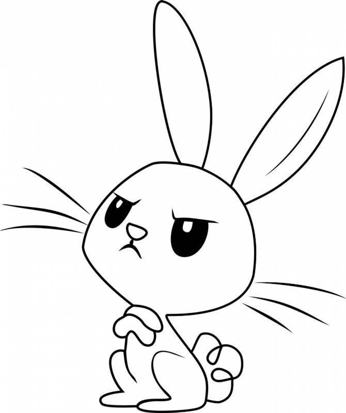 Раскраска Кролик Банни очень счастлив распечатать или скачать
