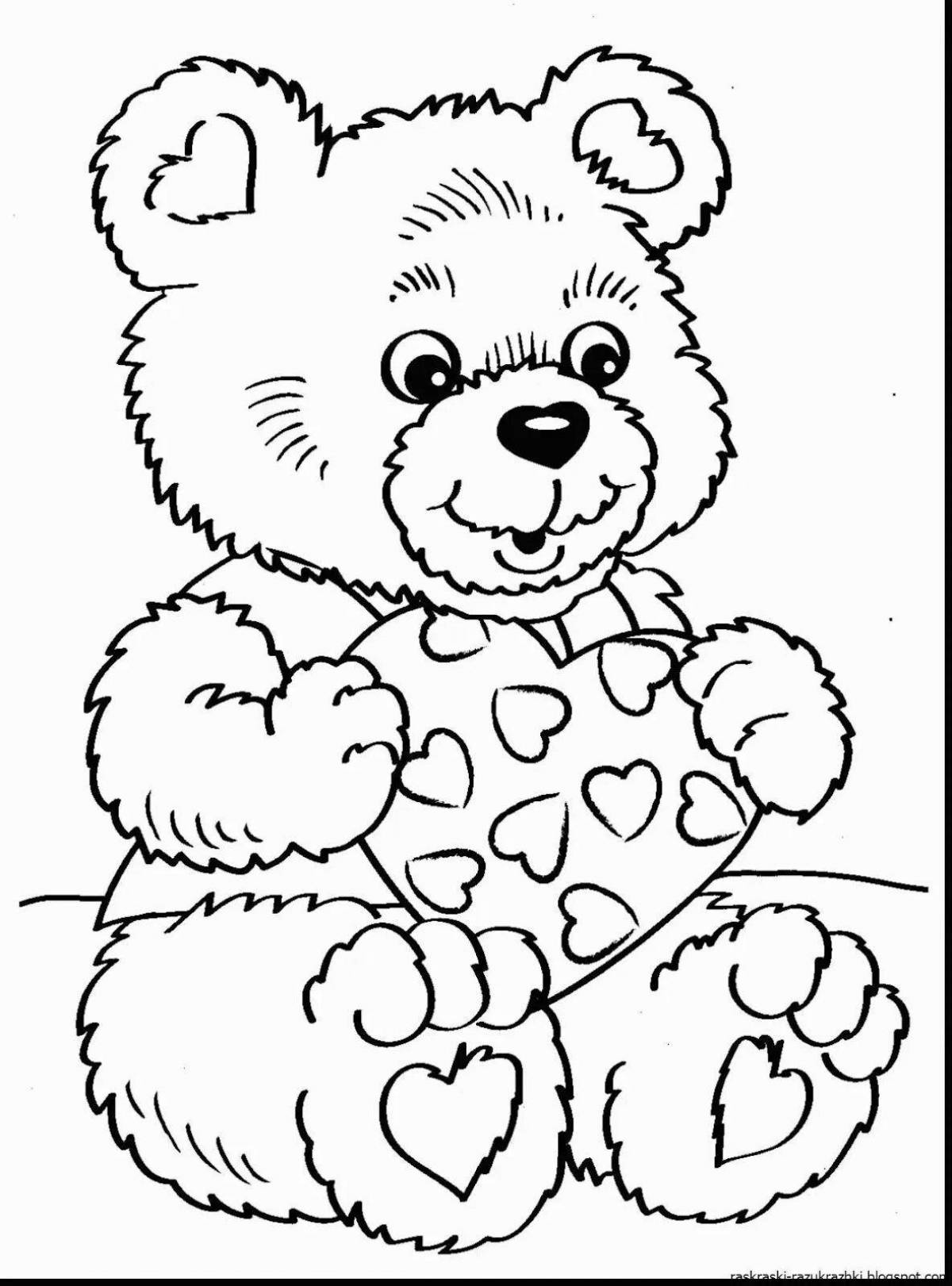 Sweet coloring bear clumsy