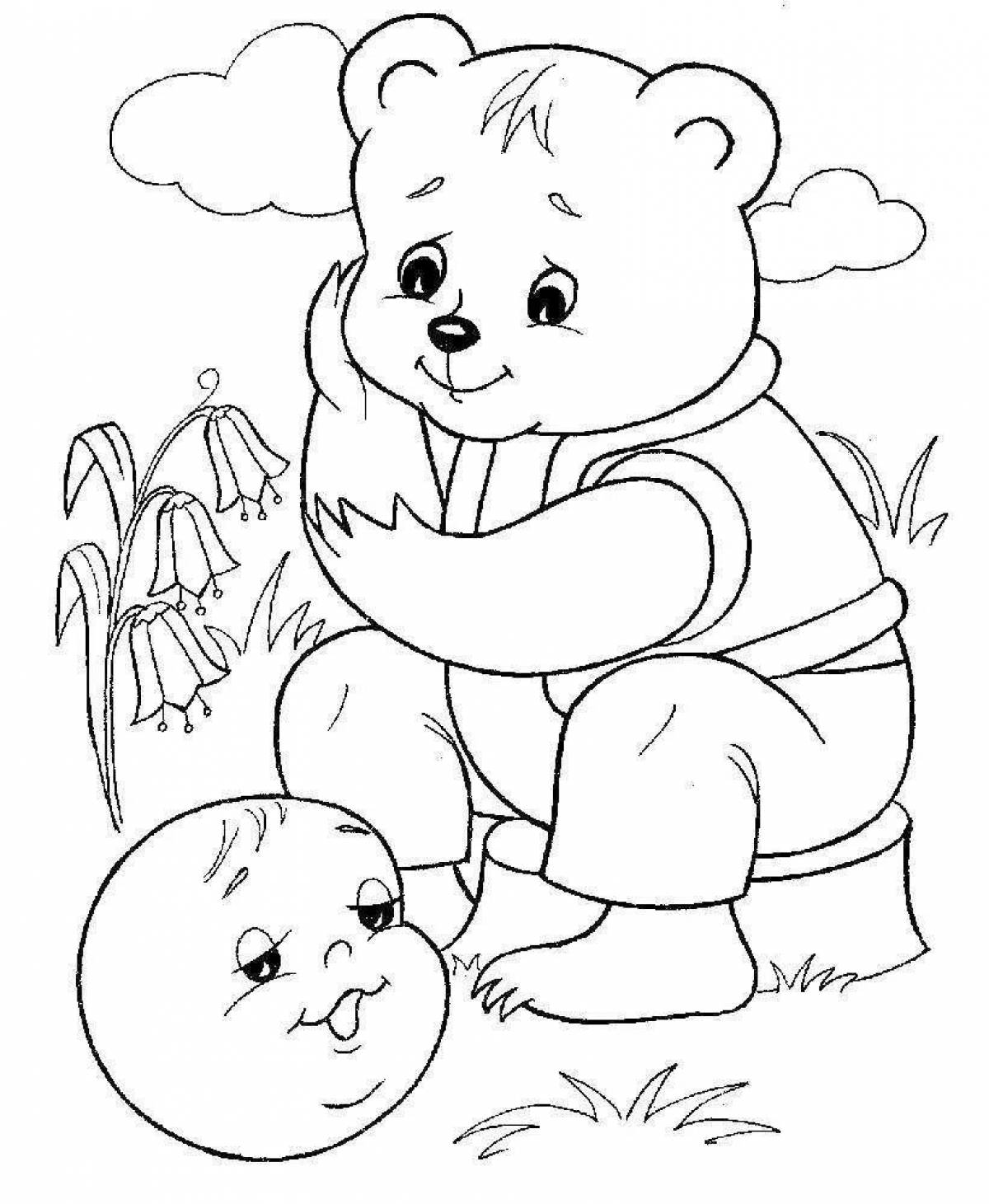 Fun coloring clumsy bear