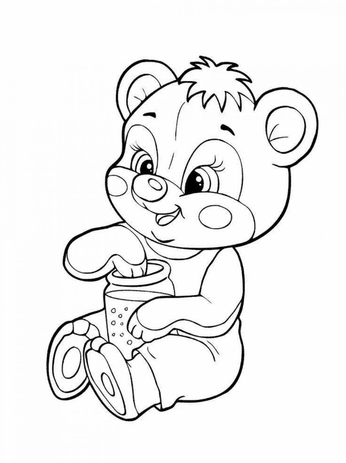 Expressive coloring bear clumsy