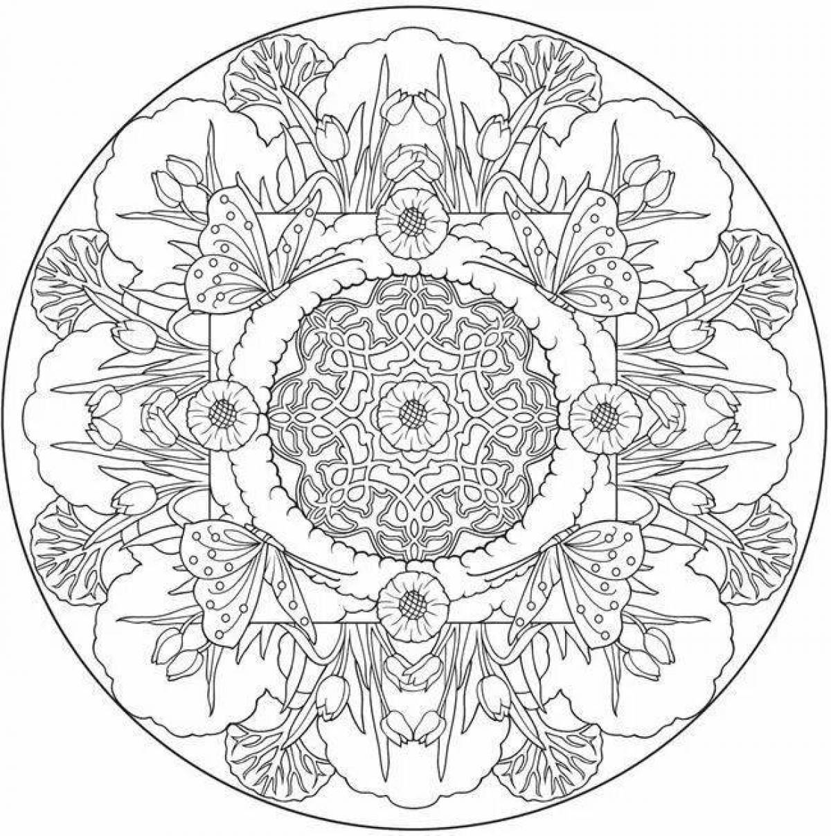 Coloring page peaceful circle of life