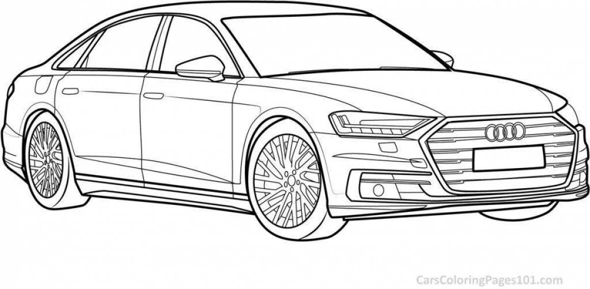 Adorable Audi car coloring page