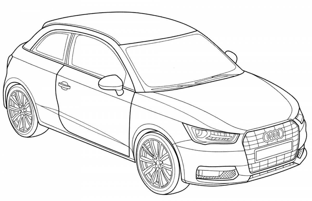 Colouring cute audi car